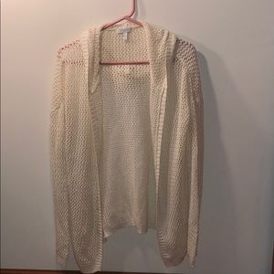 white holey boho cardigan
